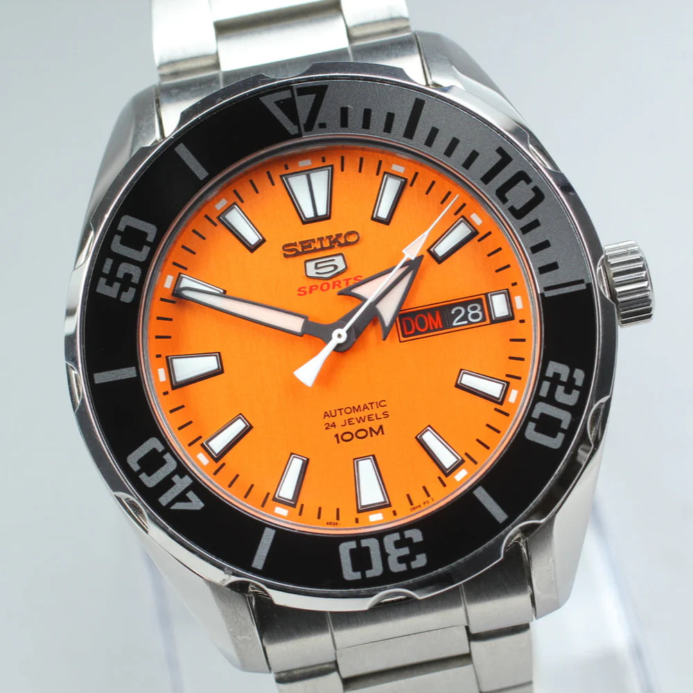 Seiko 5 Sports SRPC55K1 Automatic Orange Dial Stainless Steel Automatic Men's Watch