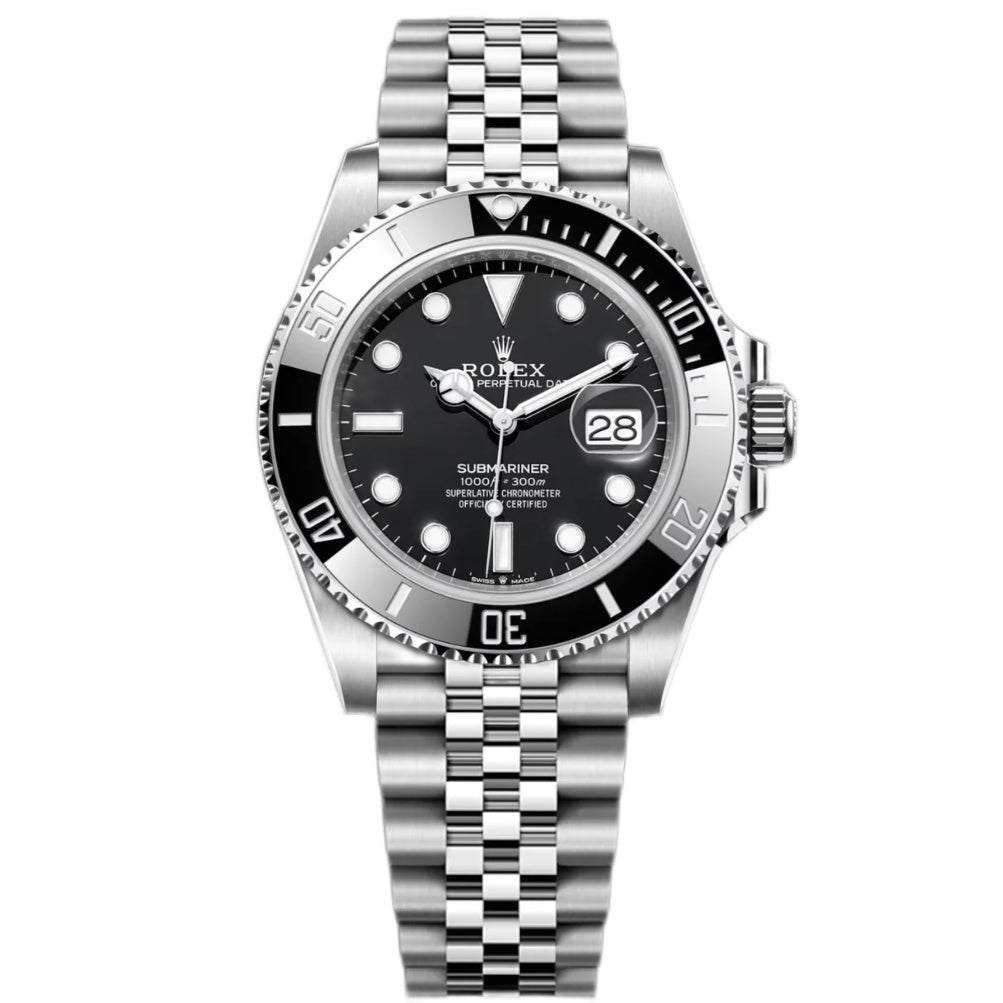 Rolex Submariner Date Automatic Stainless Steel Silver Case Black Dial Men’s Jubilee Chain Watch