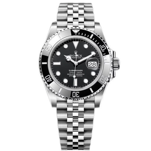 Rolex Submariner Date Automatic Stainless Steel Silver Case Black Dial Men’s Jubilee Chain Watch