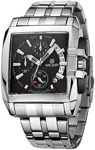 Megir MS2018G-1 Chronograph Quartz Silver Stainless Steel Chain Men’s watch