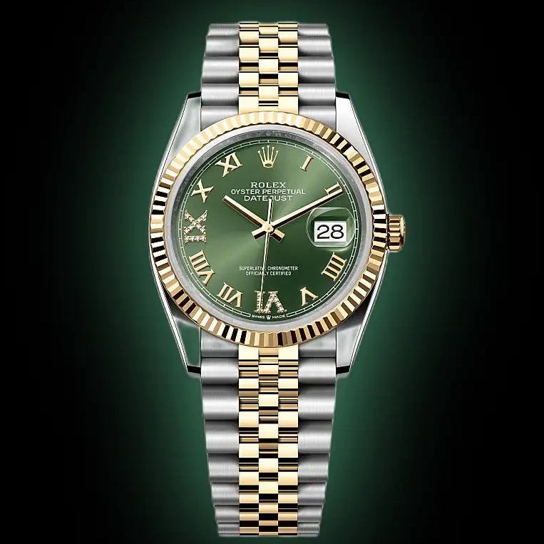 Rolex Lady Date-just Two-Tone Green Dial Automatic Stainless Steel Chain Lady’s Watch