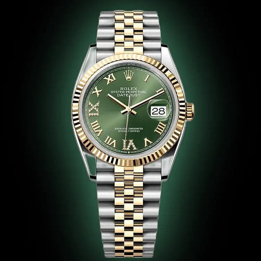 Rolex Lady Date-just Two-Tone Green Dial Automatic Stainless Steel Chain Lady’s Watch