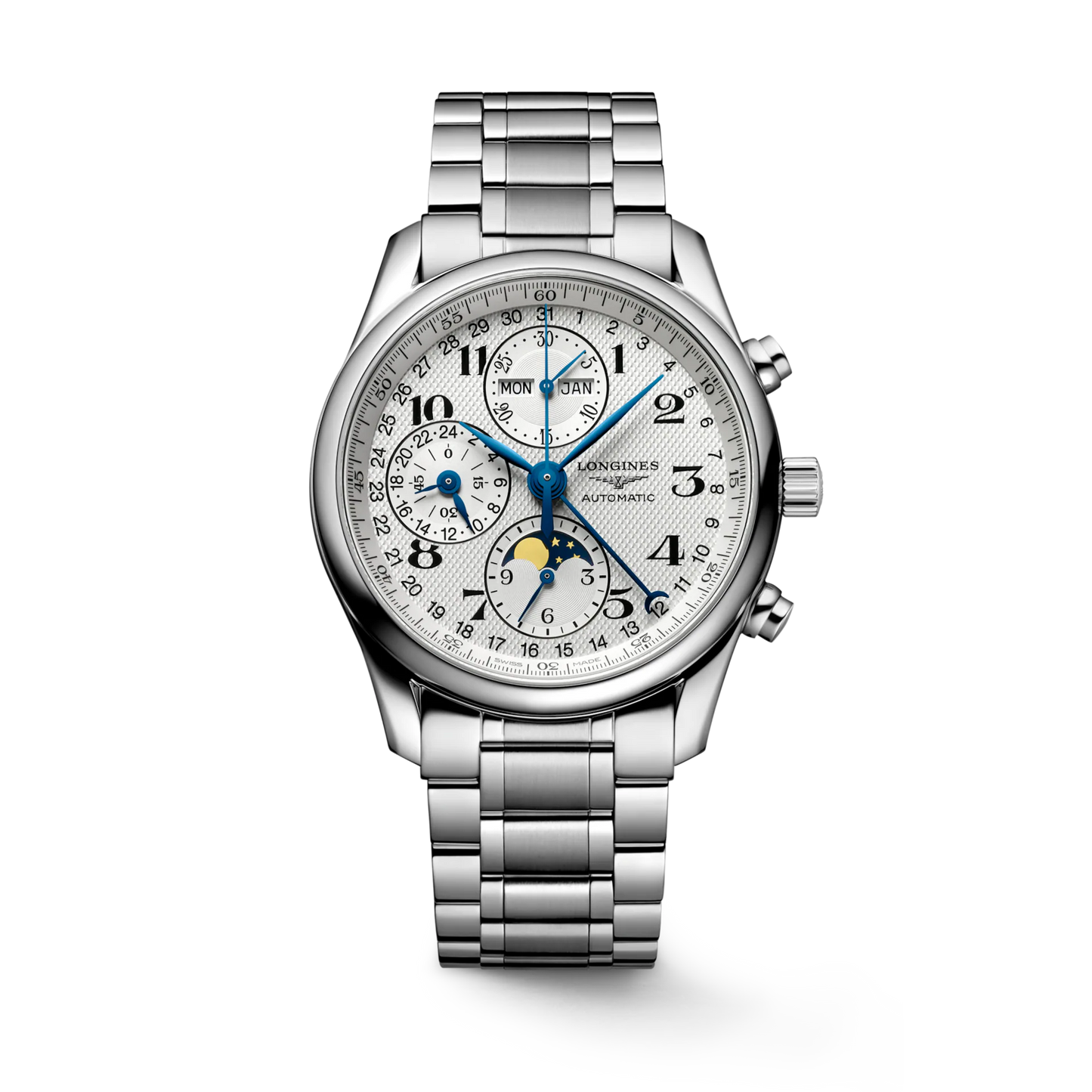 Longines L27734786 Master Collection Automatic Chronograph Moonphase Stainless Steel Swiss 1:1 Grade Men's Watch