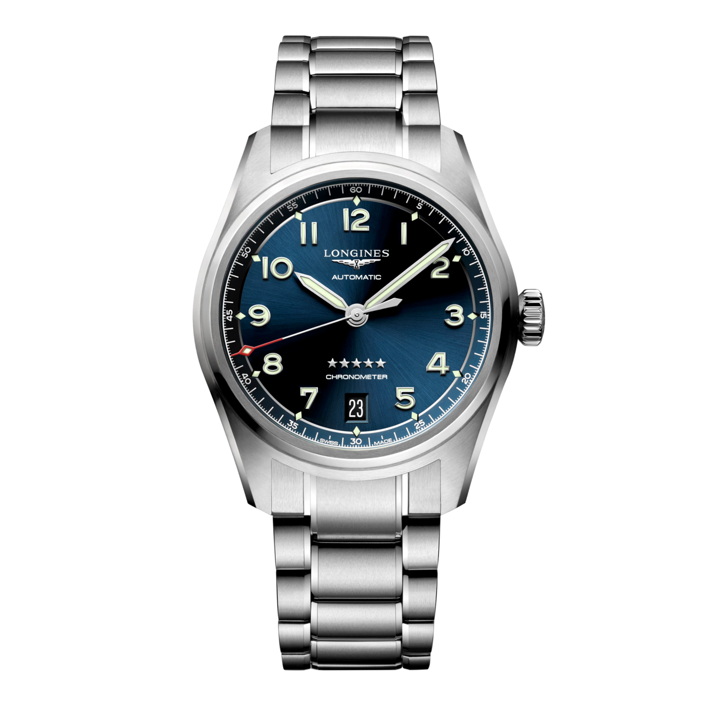 Longines SPIRIT Blue Dial Automatic Silver-Tone Stainless Steel Chain Men’s Watch