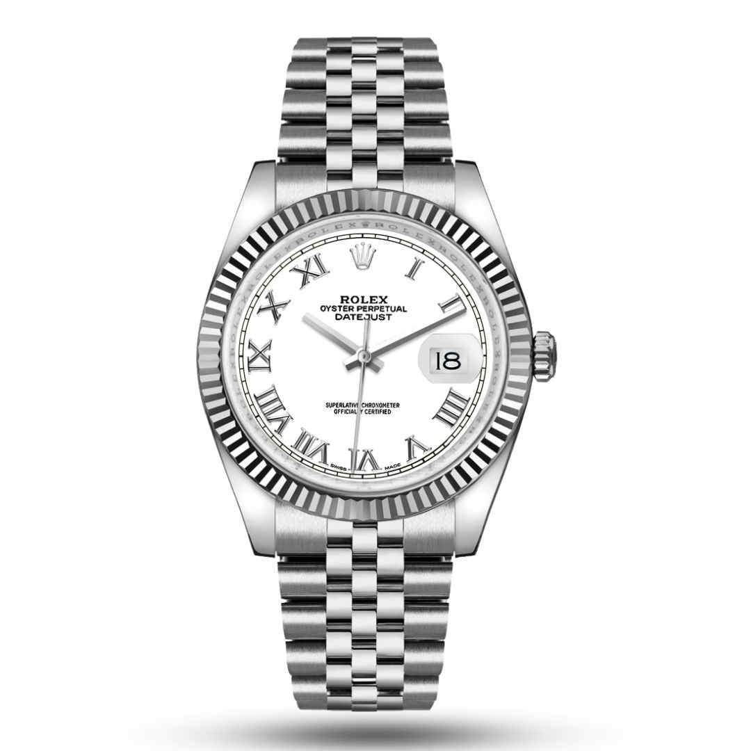 Rolex Datejust Roman White Dial Automatic Stainless Steel Jubilee Chain Euro Grade Men’s Watch