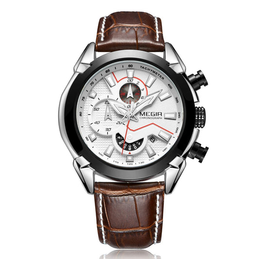 Megir ML2065GS-BKBN-7 Chronograph Quartz Brown Genuine Leather Men’s watch